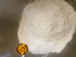 dry ingredients and orange zest