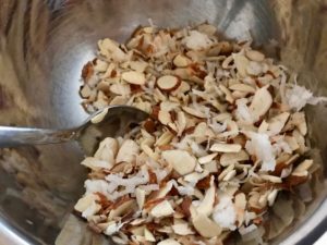 bowl with almonds and coconut