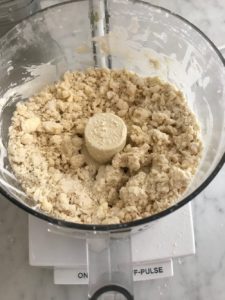 dough mixture in the food processor bowl