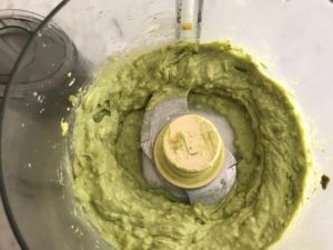 food processor with avocado mixture