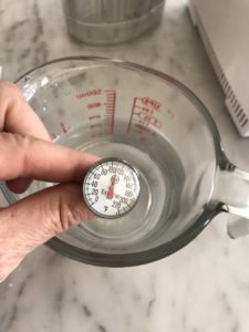 water with a thermometer in it