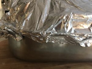 pan covered in foil