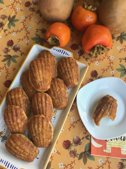 savory corn madeleines on a serving plate
