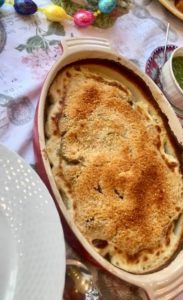 brown and bubbly cooked potato gratin