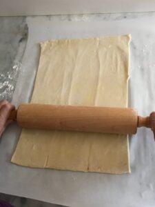 rolling out the pastry
