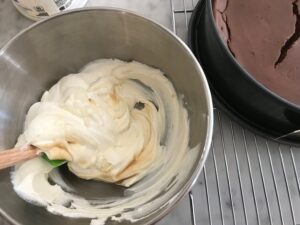 cream cheese and and egg mixture in a bowl