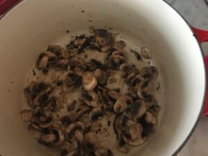 mushrooms in the dutch oven