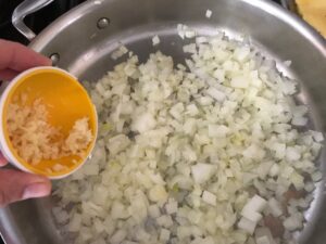 onions in a saute pan