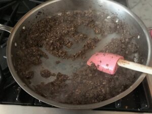 large saute pan with mushroom mixture