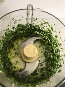 parsley mixture in a food processor