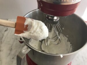 mixing bowl with whipped cream