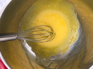 egg and sugar mixture in a bowl