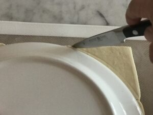 making an 11" circle with a dinner plate guide