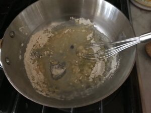 saucepan with butter and flour